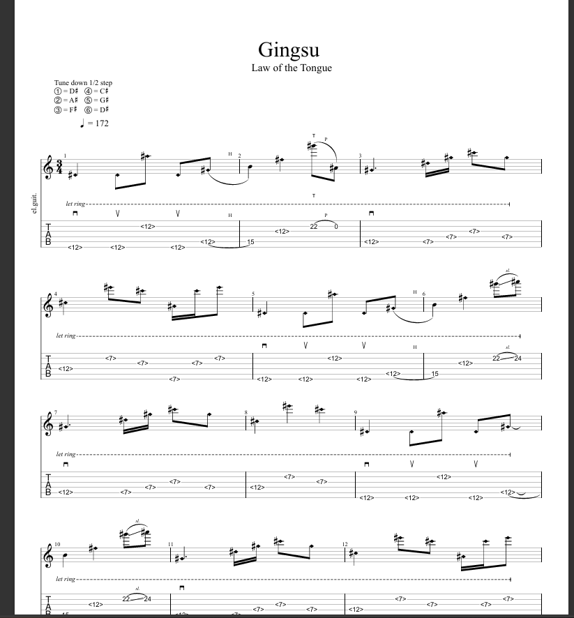 Law of the Tongue Guitar Tabs