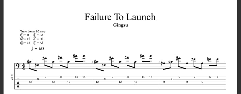 Failure to launch bass tab